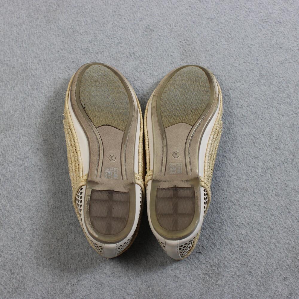 Eileen Fisher Shoes Womens Size 8 Beige Mesh Espadrille Flats Slip On Coastal - Picture 2 of 9
